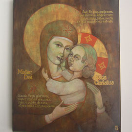 “Ave, Regina Cælorum”, tecnica mista su tela, cm. 40 x 50