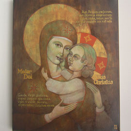 “Ave, Regina Cælorum”, tecnica mista su tela, cm. 40 x 50
