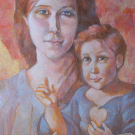 “Madonna con Bambino”, olio su tela, cm. 30 x 50 - Monza, collezione privata