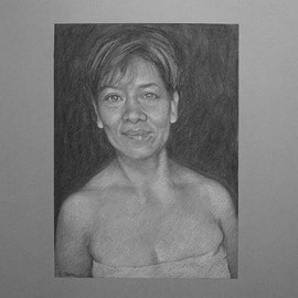 “Gladys” - carboncino su carta colorata, cm. 35 x 50 - Pioltello, collezione privata