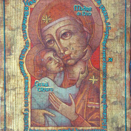 “Vergine Madre di Dio” (vedi scheda) – tecnica mista su tavola cm. 26 x 18,7 – Paderno Dugnano, collezione privata