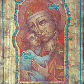 “Vergine Madre di Dio” (vedi scheda) – tecnica mista su tavola cm. 26 x 18,7 – Paderno Dugnano, collezione privata