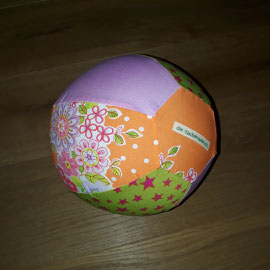 Luftballonhülle ohne Bänder, rosa-grün-pink-orange mit Blumen