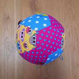 Luftballonhülle mit Bändern, pink-türkis-gelb mit Affen