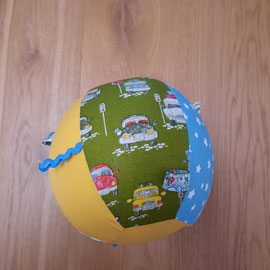 Luftballonhülle mit Bändern,grün-gelb-türkis mit Autos