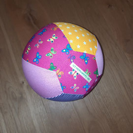 Luftballonhülle ohne Bänder, pink-gelb-rosa mit Schmetterlingen