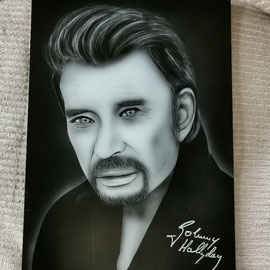 Portrait Johnny sur plaque en tôle