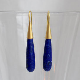 Lapis Ohrringe mit 900 Gold