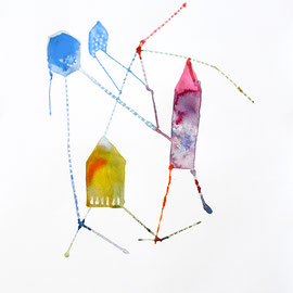 "Equilibres #8" 50 cm x 65 cm, aquarelle - Astrid FESTOR  © 2021