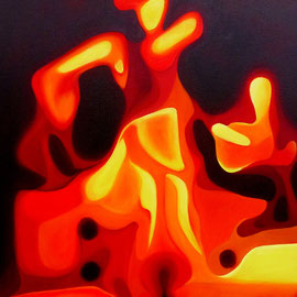 "Flamenco - Alejandra" - Huile sur Toile 80x60 - Lecture enflammée des danses et de la musique du sud. Cette toile appartient à une série de 3 œuvres sur le même thème.