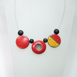 fiche produit du collier bicoore ceramique raku