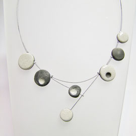 collier chic céramique blanche