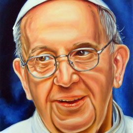 Ritratto Papa Francesco - Olio su tela 40X50