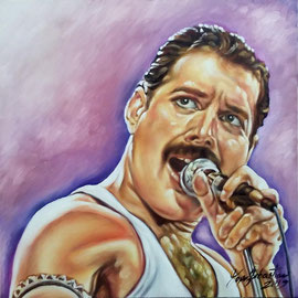 Ritratto di Freddie Mercury - Olio su tela 50X50