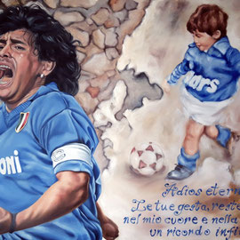 Ritratto Maradona - Olio su tela - 110x160