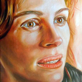 Ritratto di Julia Roberts - Olio su tela 30X40