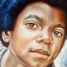 Ritratto di Michael Jackson bambino - Olio su tela 30X40