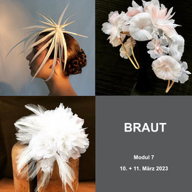 7. Modul - Brautkopfputze - Christine Rohr Academy of millinery and Textile Arts