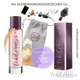 PURE TENDERNESS – mit edlem Aufbewahrungssäckchen gratis zu jedem Flacon
