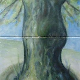 Linde, 50x100 zweiteilig, Acryl, 2014