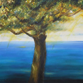 Der Baum-das Meer, Acryl, 40x70, 2006