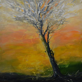 Baum, Acryl a. Poyester, 80x80, 2020