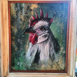 Henne inkl. Rahmen - 30x40cm: Fr. 200.00