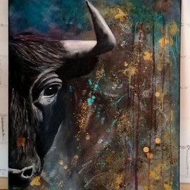Stier - 80x100cm: Fr. 650.00