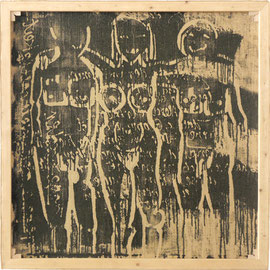 tOG Nr. C.U.F. 010 - Künstler C.U. FRANK - Werk Titel "In Ruhe vor dem Publikum, wenn es überfordert ist", 2013, Acryl auf Jute auf Keilrahmen - 150 x 150 x 3,5cm  (c) tOG-Düsseldorf