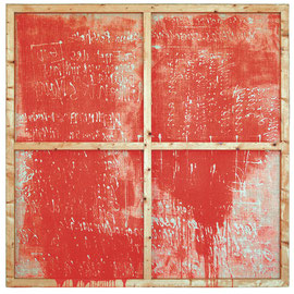 tOG Nr. C.U.F. 001 - Künstler C.U. FRANK - Werk Titel "Haût / Oben" - Acryl auf Jute mit Keilrahmen - 200 x 200 x 5,5 cm  (c) tOG-Düsseldorf