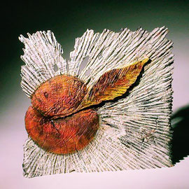 " Lumière sur la pomme" frêne - 30 x 30 cm - 2005