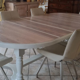 Rénovation table en chêne Haute-Savoie