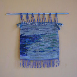  "Wasser: St. Ives" (2012), Freie Gobelinweberei, 40 x 34 cm