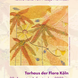Die Seidenstickerei "Sonnenkind im Goldsturm", eine Auftragsarbeit, wurde in der Nacht vom 14. auf den 15. Juli 2021 ein Opfer der Flutkatastrophe an der Ahr. Zur Erinnerung wurde sie zwei Jahre später das Plakat-Titelbild für eine Einzelausstellung