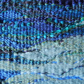 Detail aus "Wasser: St. Ives" (2012), Freie Gobelinweberei, 40 x 34 cm