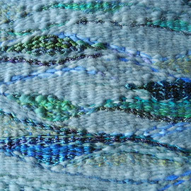 Detail aus "Wasser: St. Ives" (2012), Freie Gobelinweberei, 40 x 34 cm