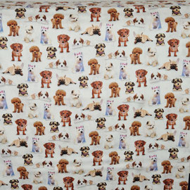 Patchwork-Stoff Hundewelpen