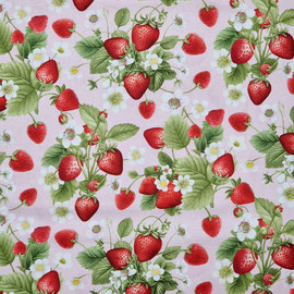 Patchwork-Stoff Erdbeeren