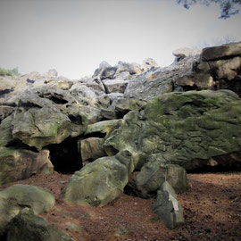 Kuckucksklippe- viele Felsbrocken auf einen hohen Berg