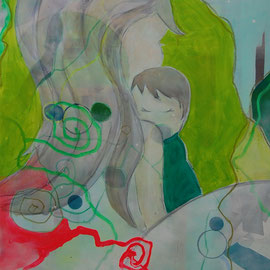 Geburtstag - Acryl/Collage auf Leinwand 70x120cm (reserviert)