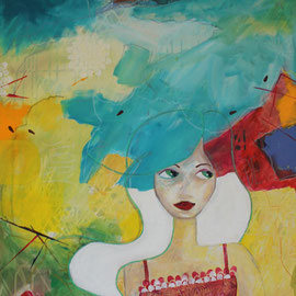 Petra Pan - Acryl/Collage auf Leinwand 70x120cm (verkauft)