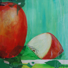 McIntosh - Acryl/Collage auf Papier 48x63cm (verkauft)
