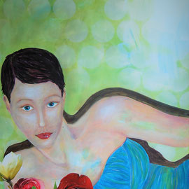 Valentina - Acryl/Collage auf Leinwand 80x100cm