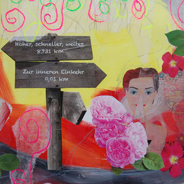 OM - Acryl/Collage auf Papier 40x50cm (verkauft)