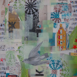 Amsterdam 1/2 - Acryl/Collage auf Leinwand 80x80cm (verkauft)