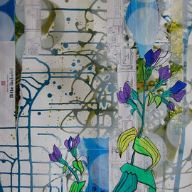 Acryl/Tusche/Collage auf Papier 50x65cm