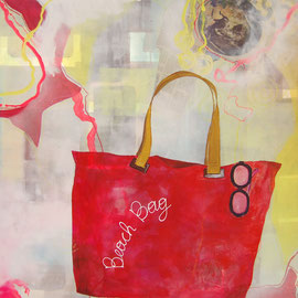 Rottäschchen - Acryl/Collage auf Leinwand 90x130cm (verkauft)