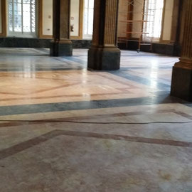 suelo de mármol Estación de Francia Barcelona - pulido por superlux