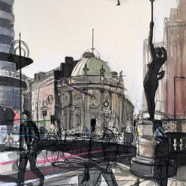 City Square, Giclee print on watercolour paper