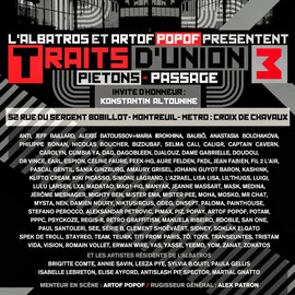 Exposition collective Traits d'Union / Piéton Passage - L'Albatros, Montreuil (2013)